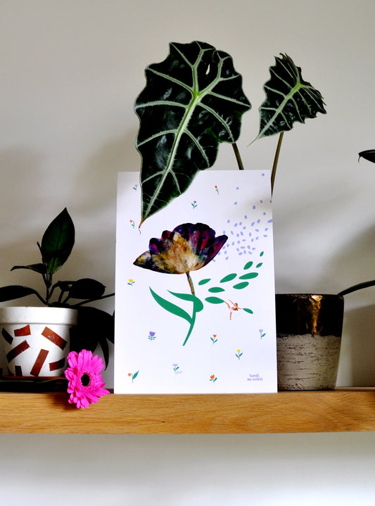 AFFICHE - FLEURS MÊLÉES - IVOIRE