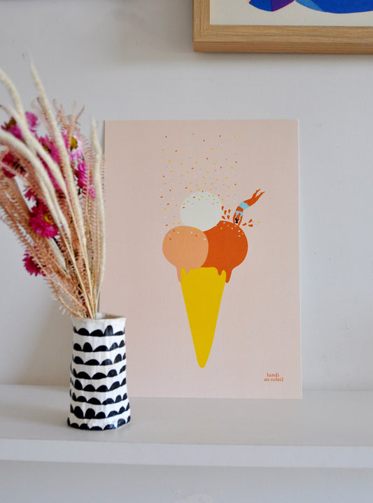 AFFICHE - COQUILLAGES ET CRÈMES GLACÉES